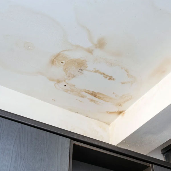 roof leak water stains